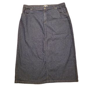 Jessica London 20W Blue Jean Denim Skirt Dark Wash Long Modest Church Home Schoo